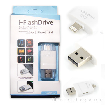 I-Flash Drive Card Reader with APP for iPhone 6 5 5s iPad iPad Air iPad Mini Easy to Save Image & Video